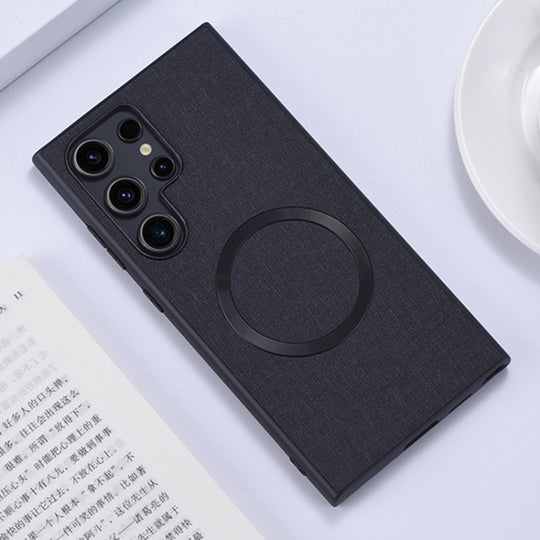For Samsung Galaxy S24 Ultra 5G CD Magsafe Magnetic Cloth Texture Phone Case(Black)