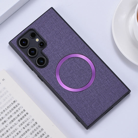 For Samsung Galaxy S24 Ultra 5G CD Magsafe Magnetic Cloth Texture Phone Case(Purple)