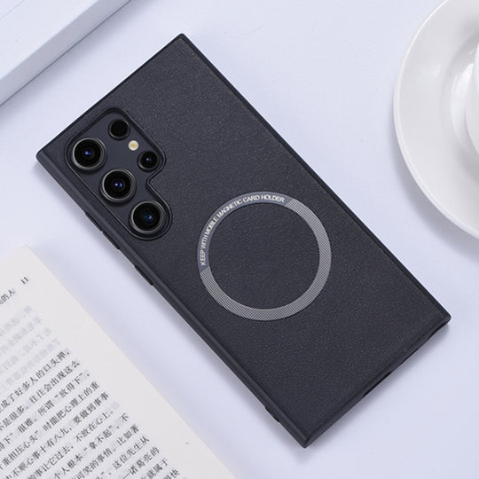 For Samsung Galaxy S24 Ultra 5G PU MagSafe Magnetic Phone Case(Black)