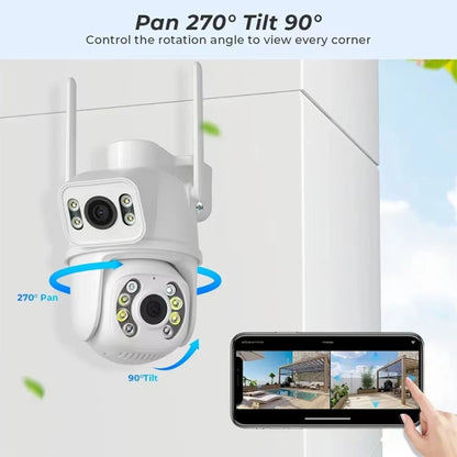 QX95 6MP WiFi Dual Camera Supports Two-way Voice Intercom & AI Recognition(US Plug) by buy2fix