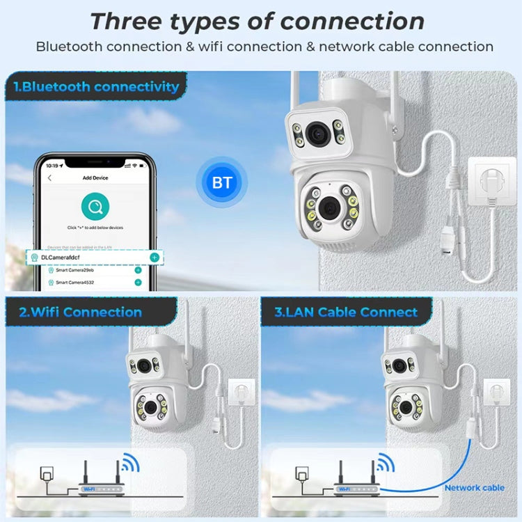 QX95 6MP WiFi Dual Camera Supports Two-way Voice Intercom & AI Recognition(US Plug) by buy2fix