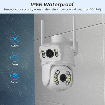 QX95 6MP WiFi Dual Camera Supports Two-way Voice Intercom & AI Recognition(US Plug) by buy2fix