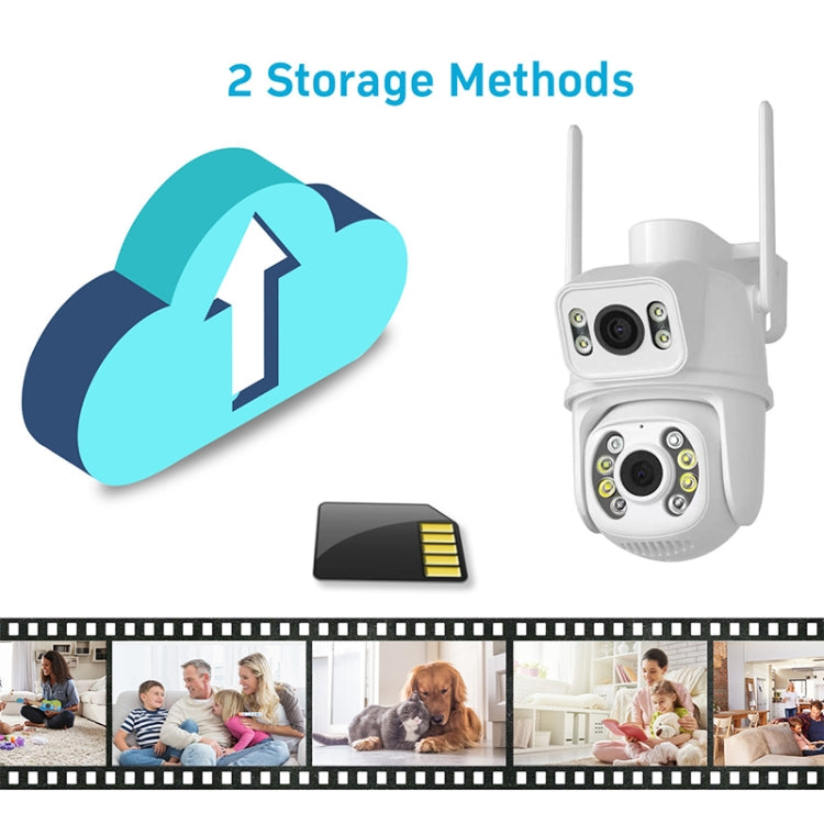 QX95 6MP WiFi Dual Camera Supports Two-way Voice Intercom & AI Recognition(US Plug) by buy2fix