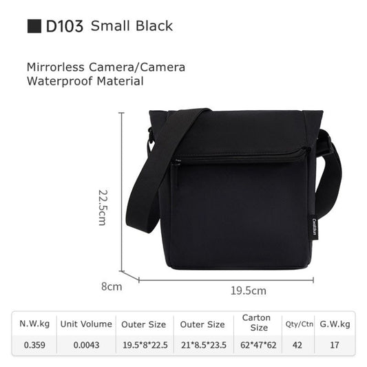 Cwatcun D103 Crossbody Camera Bag Photography Lens Shoulder Bag, Size:22.5 x 19.5 x 8cm(Black) by Cwatcun