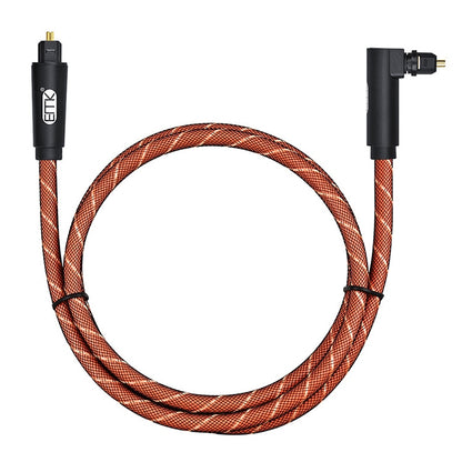 EMK 90 Degree Swivel Adjustable Right Angled 360 Degrees Rotatable Plug Nylon Woven Mesh Optical Audio Cable, Cable Length:5m(Orange) - Audio Optical Cables by EMK | Online Shopping UK | buy2fix