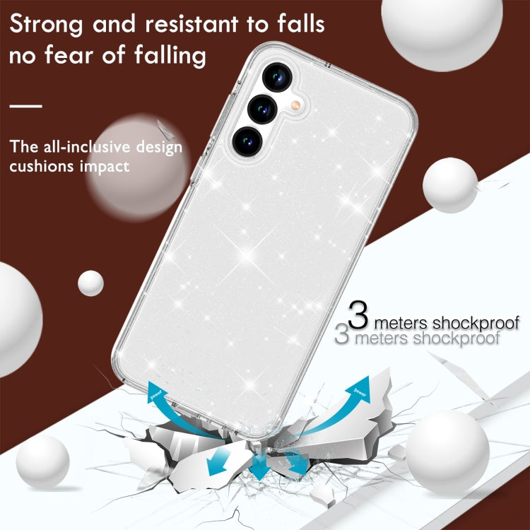 For Samsung Galaxy S23 FE 5G Terminator Style Glitter Powder Shockproof Phone Case(White) - Galaxy S23 FE 5G Cases by buy2fix | Online Shopping UK | buy2fix