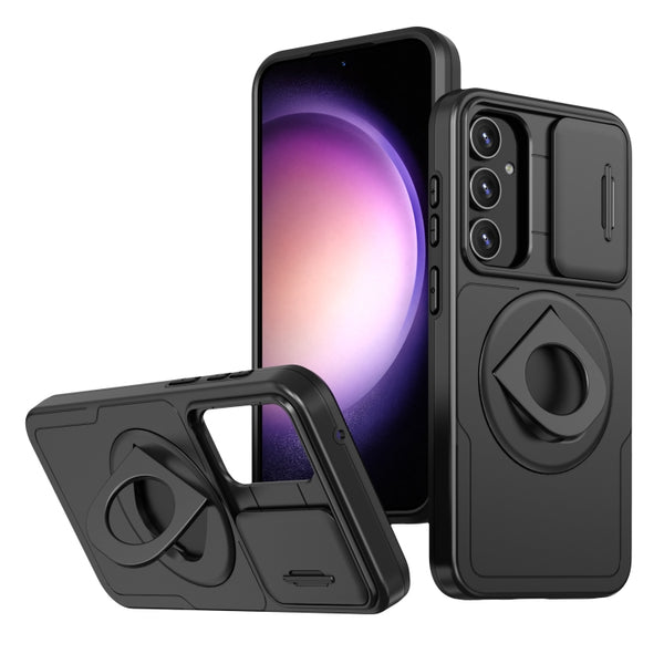 For Samsung Galaxy S23+ 5G Camshield MagSafe Ring Holder Armor Phone Case(Black) by buy2fix