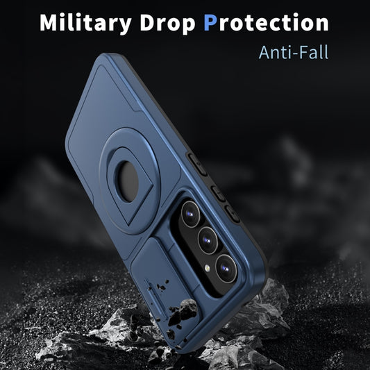 For Samsung Galaxy S22+ 5G Camshield MagSafe Ring Holder Armor Phone Case(Blue) by buy2fix