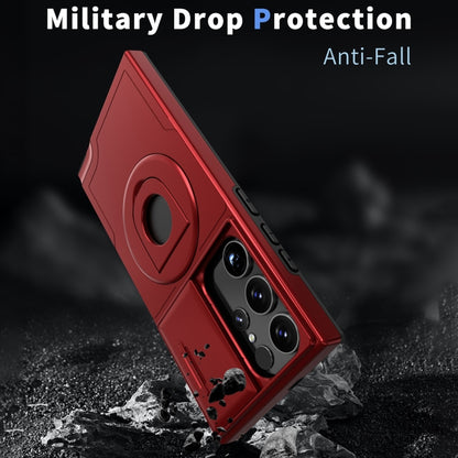 For Samsung Galaxy S22 Ultra 5G Camshield MagSafe Ring Holder Armor Phone Case(Red) by buy2fix