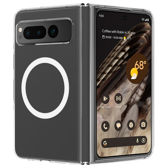 For Google Pixel Fold Scratchproof PC Transparent MagSafe Phone Case