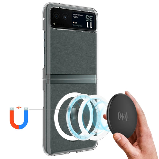 For Motorola Razr 40 Scratchproof PC Transparent MagSafe Phone Case by buy2fix