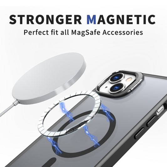 For iPhone 15 Metal Invisible Camera Holder MagSafe Magnetic Phone Case(Black) by buy2fix
