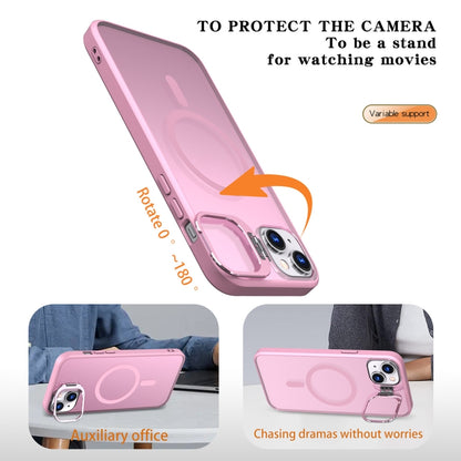 For iPhone 15 Plus Metal Invisible Camera Holder MagSafe Magnetic Phone Case(Pink) - iPhone 15 Plus Cases by buy2fix | Online Shopping UK | buy2fix