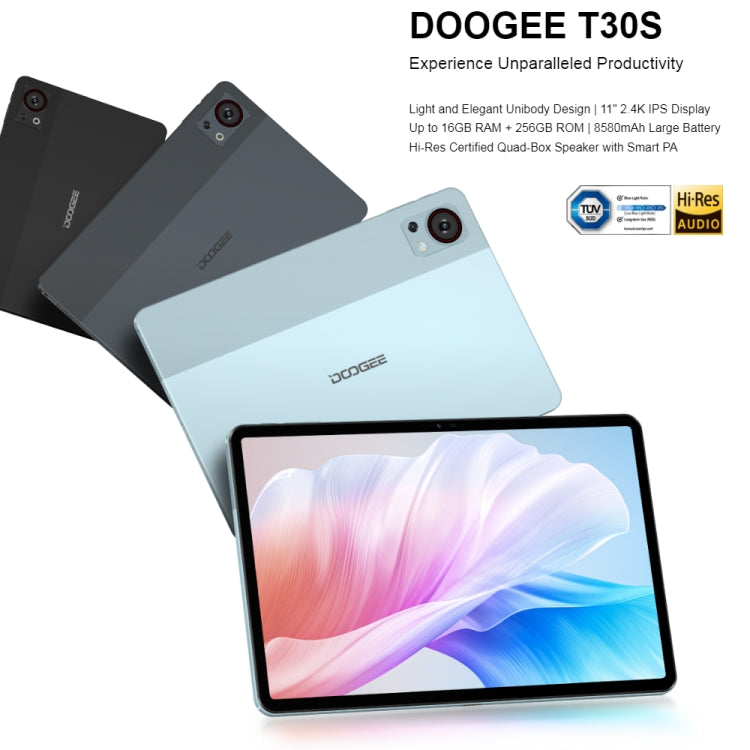 [HK Warehouse] DOOGEE T30S Tablet PC 11 inch, 16GB+256GB, Android 13 Unisoc T606 Octa Core, Global Version with Google Play, EU Plug(Grey) - Other by DOOGEE | Online Shopping UK | buy2fix