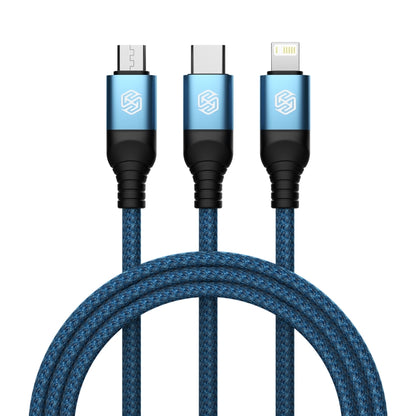 Nillkin Swift Pro 1m 3 in 1 USB to 8 Pin + Type-C + Micro USB Fast Charging Cable(Blue) - Multifunction Cable by NILLKIN | Online Shopping UK | buy2fix