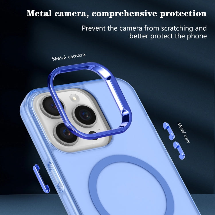 For iPhone 12 Pro Max Electroplated IMD Magsafe PC Hybrid TPU Phone Case(Blue) - iPhone 12 Pro Max Cases by buy2fix | Online Shopping UK | buy2fix