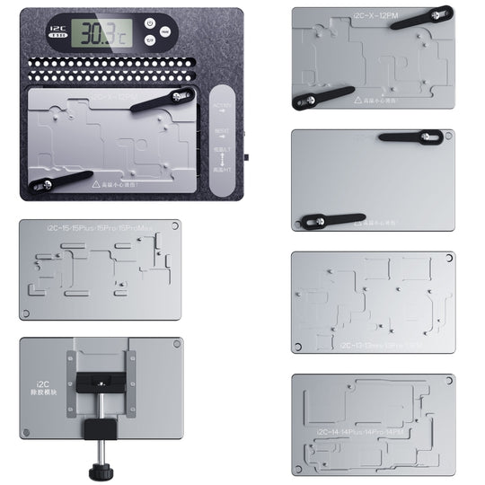 i2C T18 LCD Display PCB Motherboard Layered Desoldering Station For iPhone X-15 Pro Max with Glue Removal Module, US Plug