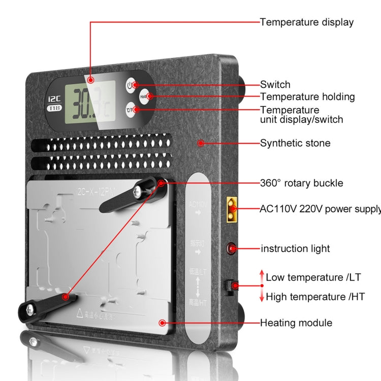 i2C T18 LCD Display PCB Motherboard Layered Desoldering Station For iPhone X-15 Pro Max with Glue Removal Module, US Plug - Repair Platform by buy2fix | Online Shopping UK | buy2fix