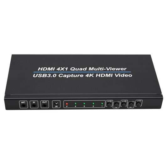 NK-941S 4K HDMI 4x1 Screen Splitter + USB3.0 Video Capture All In One Machine(Black) by buy2fix