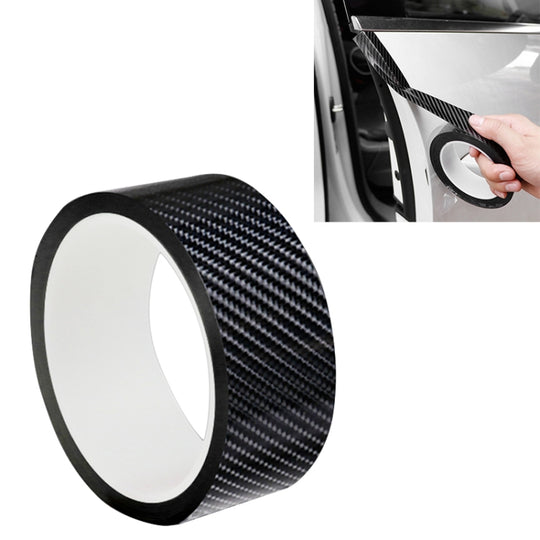 Universal Car Carbon Fiber Door Anti-collision Strip Protection Guards Trims Stickers Tape, Size:3cm x 10m