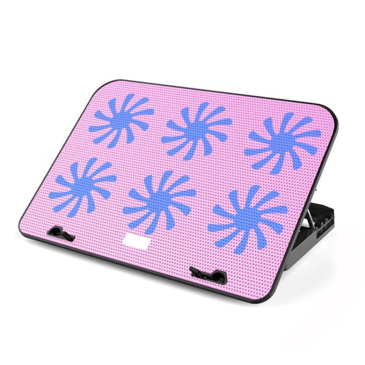 ICE COOREL Notebook Computer Base Speed Control Silent Six-fan Cooling Holder Cooling Rack, Style: Premium Edition(Charm Powder) by buy2fix