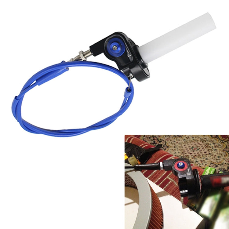 Off-road Motorcycle Modified 22mm Handle Throttle Clamp Hand Grip Big Torque Oil Visual Throttle Accelerator for with Cable(Blue with Blue Throttle Cable) - Grips by buy2fix | Online Shopping UK | buy2fix