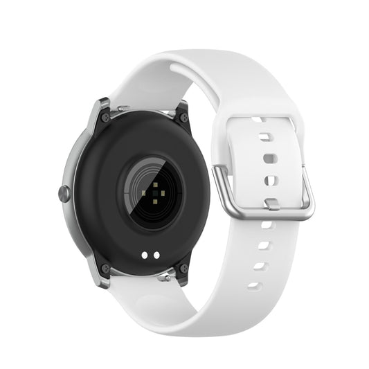 For Xiaomi Haylou Solar LS05 Silicone Solid Color Silver Buckle Watch Band, Size: 22mm(White) by buy2fix