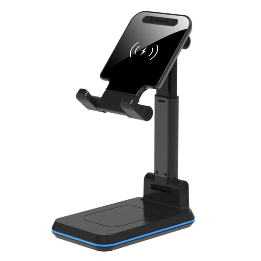 T6 2 in 1 Portable Folding Stand Wireless Charging, Style:Single Charge(Black) by buy2fix