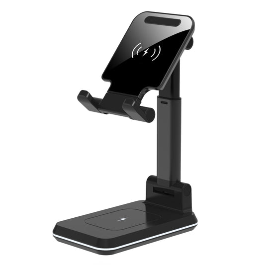 T6 2 in 1 Portable Folding Stand Wireless Charging, Style:Double Charge(Black) by buy2fix