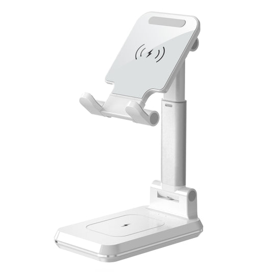 T6 2 in 1 Portable Folding Stand Wireless Charging, Style:Double Charge(White) by buy2fix
