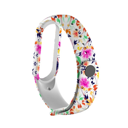 For Xiaomi Mi Band 5 TPU Watch Band(Birds and Flowers) - Smart Wear by buy2fix | Online Shopping UK | buy2fix