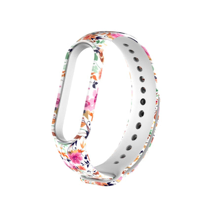 For Xiaomi Mi Band 5 TPU Watch Band(Birds and Flowers) - Smart Wear by buy2fix | Online Shopping UK | buy2fix