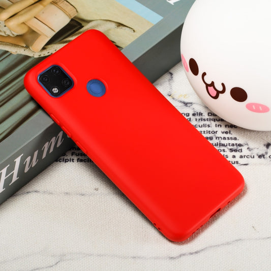 For Xiaomi Redmi 9C Pure Color Liquid Silicone Shockproof Full Coverage Protective Case(Red) by buy2fix