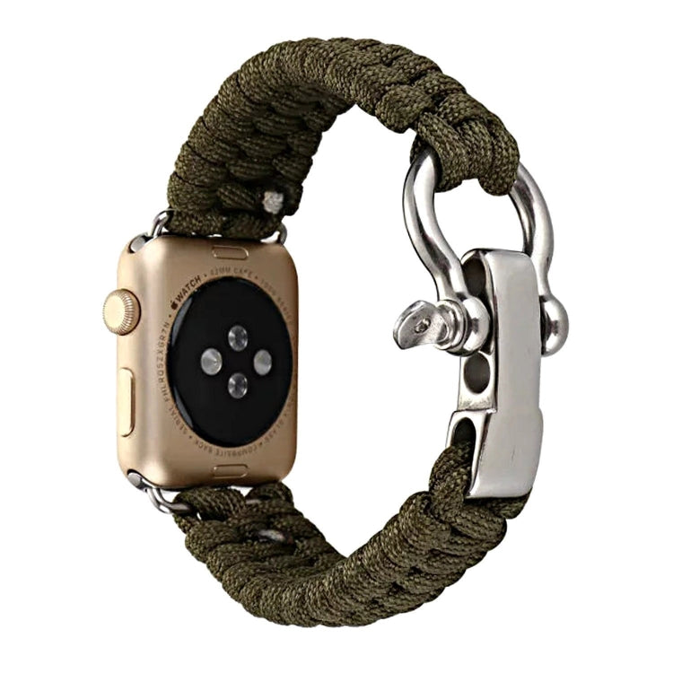For Apple Watch Ultra 49mm&Watch Ultra 2 49mm / Series 9&8&7 45mm / SE 3&SE 2&6&SE&5&4 44mm / 3&2&1 42mm Umbrella Cord Nylon Braided Watch Band(Black) by buy2fix
