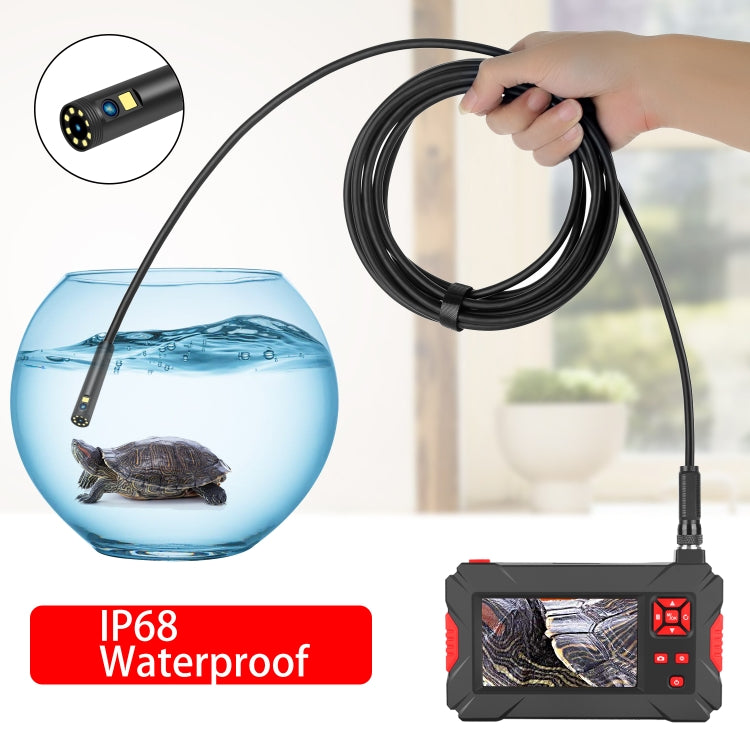 P30 8mm 1080P IP68 Waterproof 4.3 inch Screen Dual Camera Digital Endoscope, Length:5m Hard Cable(Black) - Consumer Electronics by buy2fix | Online Shopping UK | buy2fix