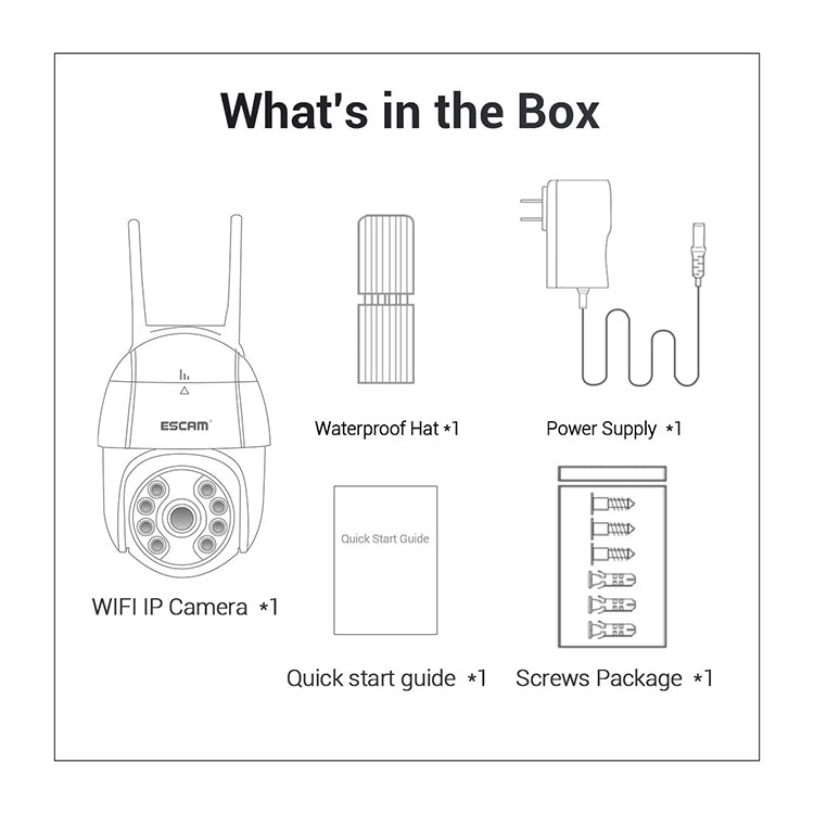 ESCAM QF518 5MP Smart WiFi IP Camera, Support AI Humanoid Detection / Auto Tracking / Dual Light Night Vision / Cloud Storage / Two Way Audio / TF Card, Plug:EU Plug(White) - Security by ESCAM | Online Shopping UK | buy2fix