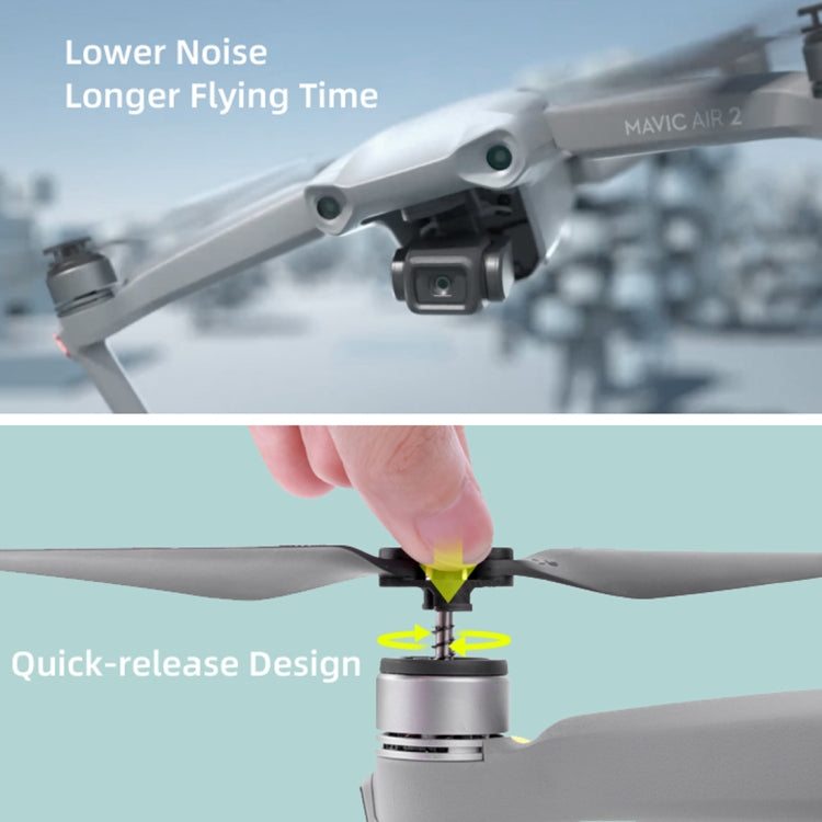 2 Pairs Sunnylife 7238F-2 For DJI Mavic Air 2 / Air 2S Low Noise Quick-release Propellers(Silver) - DJI & GoPro Accessories by Sunnylife | Online Shopping UK | buy2fix