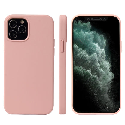 For iPhone 12 / 12 Pro Solid Color Liquid Silicone Shockproof Protective Case(Black) - iPhone 12 / 12 Pro Cases by buy2fix | Online Shopping UK | buy2fix