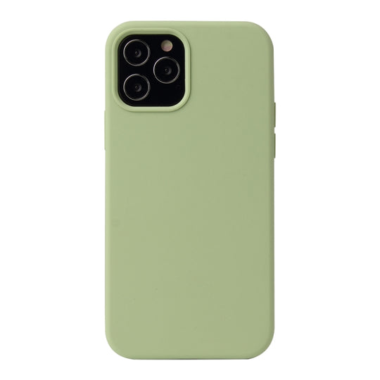 Pour iPhone 12/12 Pro Étui de protection antichoc en silicone liquide de couleur unie (vert matcha)