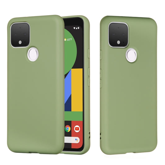 For Google Pixel 5 Pure Color Liquid Silicone Shockproof Full Coverage Case(Green) by buy2fix