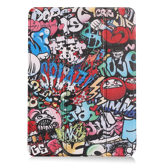For iPad Air 11 2024 / 2022 / 2020 10.9 Colored Drawing Horizontal Flip Leather Case with Three-folding Holder & Sleep / Wake-up Function(Graffiti) by buy2fix