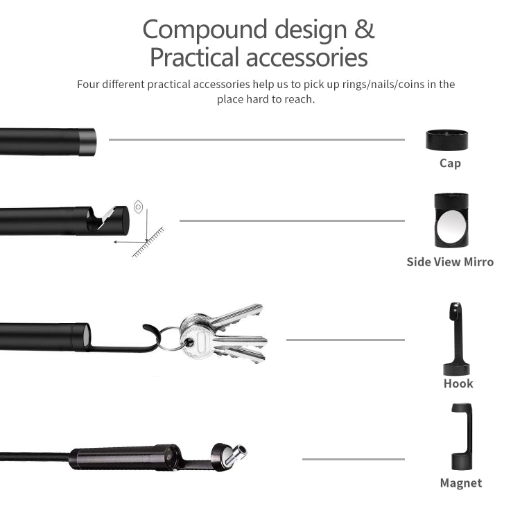 5.5mm 1080P IP68 Waterproof 4.3 inch Screen Single Camera Digital Endoscope, Line Length:2m - Consumer Electronics by buy2fix | Online Shopping UK | buy2fix