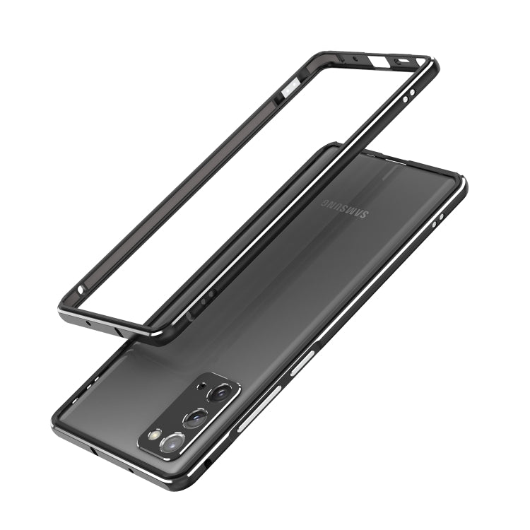 For Samsung Galaxy Note20 Ultra Aluminum Alloy Shockproof Protective Bumper Frame(Black Silver) by buy2fix