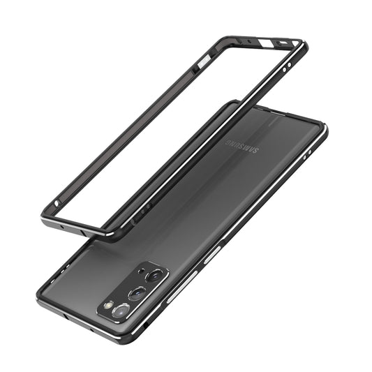 For Samsung Galaxy Note20 Ultra Aluminum Alloy Shockproof Protective Bumper Frame(Black Silver) by buy2fix
