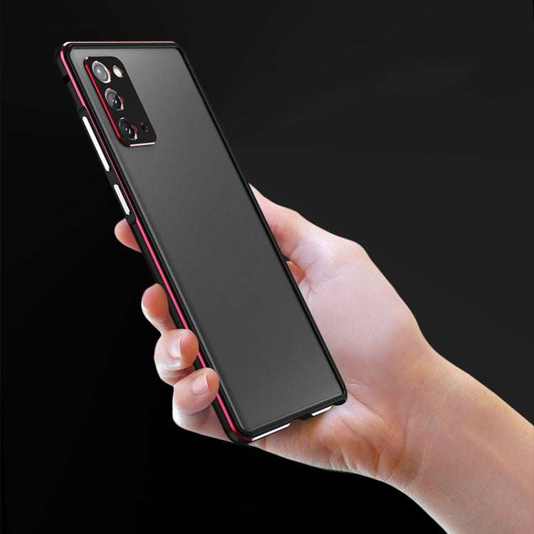 For Samsung Galaxy Note20 Ultra Aluminum Alloy Shockproof Protective Bumper Frame(Black Silver) by buy2fix