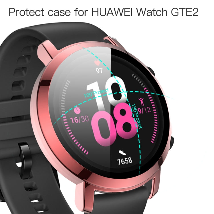 For Huawei Watch GT2 42mm 2 in 1  Tempered Glass Screen Protector + Fully Plating PC Case(Fink) - Smart Wear by buy2fix | Online Shopping UK | buy2fix