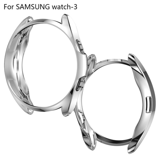 For Samsung Galaxy Watch 3 45mm Electroplating Hollow Half-pack TPU Protective Case(Silver) by ENKAY