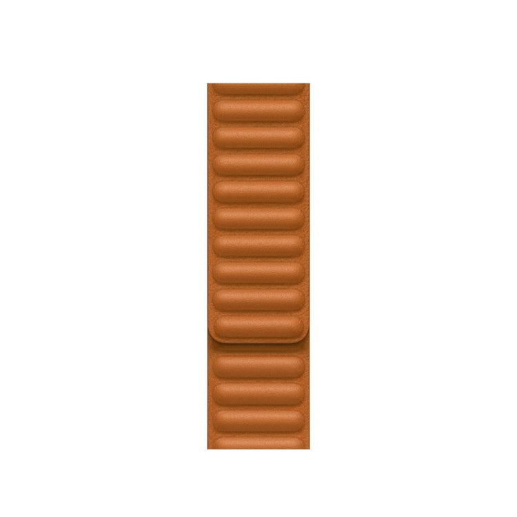 For Apple Watch Series 9&8&7 41mm / SE 3&SE 2&6&SE&5&4 40mm / 3&2&1 38mm Leather Watch Band (Golden Brown) by buy2fix