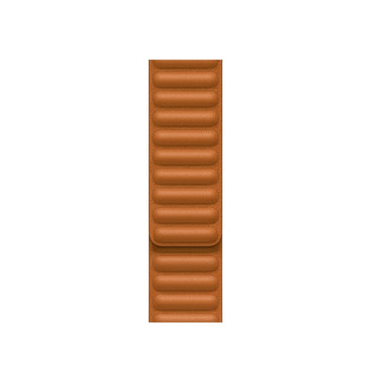 For Apple Watch Series 9&8&7 41mm / SE 3&SE 2&6&SE&5&4 40mm / 3&2&1 38mm Leather Watch Band (Golden Brown) by buy2fix