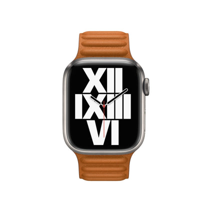 For Apple Watch Series 9&8&7 41mm / SE 3&SE 2&6&SE&5&4 40mm / 3&2&1 38mm Leather Watch Band (Golden Brown) by buy2fix